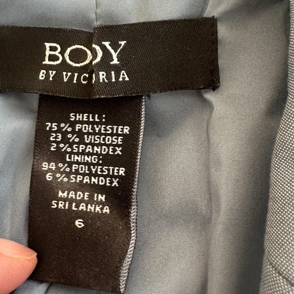 Women’s Body By Victoria Light Blue Blazer Suit Jacket With Shoulder Pads Sz 6 - Picture 10 of 10